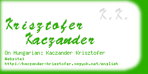 krisztofer kaczander business card